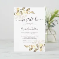 Gold Eucalyptus Calligraphy Golden Wedding  Invitation