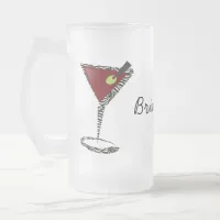 Funky martini Fun Bridesmaid Favors Frosted Glass Beer Mug