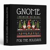 Funny Colorful Pixelated Gnome for the Holidays 3 Ring Binder