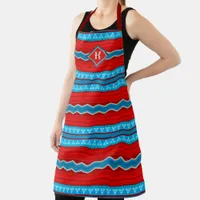 Southwest River Canyon Red Turquoise Monogram Long Apron