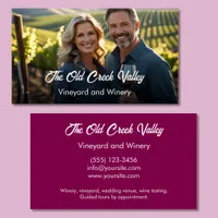 Modern photo vineyard winery business card