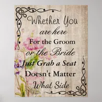 Wedding Seating Chart, Sit "wherever"  Poster