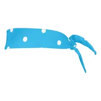 White on Blue Polka Dots Tie Headband