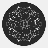 White & Black Mandala Sticker