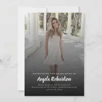 Modern Graduation Script Typography Photo Announcement