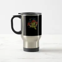 Frog Mushroom Hat Reading Book - Cottagecore Gobli Travel Mug