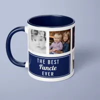 The Best Funcle Ever Navy Blue Photo Uncle Mug