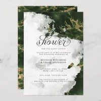Shower Invite | Emerald Green Watercolor Geode