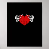 Skeleton Hand Heart And Roll, Valentines Halloween Poster