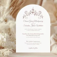 Elegant Vintage Romance Dark Champagne Wedding Invitation