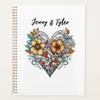 Personalized Floral Heart Romantic Planner