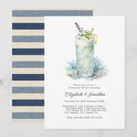 Coastal Chic Seafoam Cocktail Rehearsal Dinner Invitation