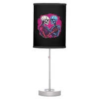 American Traditional Skeleton Holding Hands Tattoo Table Lamp
