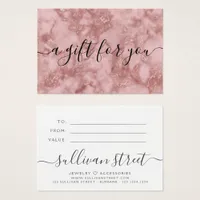 Rose Gold  Marble Small Business Gift Certificate