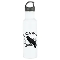 Gothic Crow Funny F-Caw-F Humor Essential Creative Stainless Steel Water Bottle