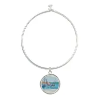 Bangle Bracelet With Round Charm