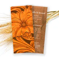 Rustic Flower Country Western Wedding Program