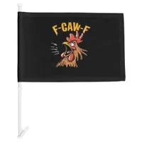 Vintage F-Caw-F Chicken F-Caw-F Funny Chicken Roos Car Flag