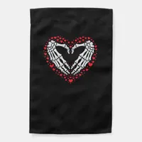Skeleton Hand Heart Valentines Day Funny Couple Garden Flag