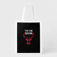 Tis The Season Funny Christmas Buck Deer Men Grocery Bag
