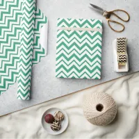 Green Mint Zig Zag Stripe Wrapping Paper