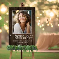 Forever in Our Hearts Rustic Wood Funeral Memorial Foam Board