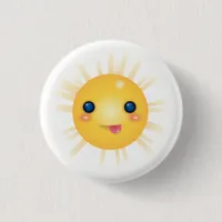 Happy and Cartoon Sun Face Button