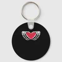 Cool Classic Funny Skeleton Hands Heart - Valentin Keychain