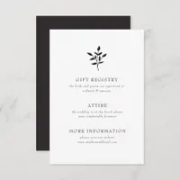 Simple Minimal Elegant Modern Botanical Wedding Enclosure Card