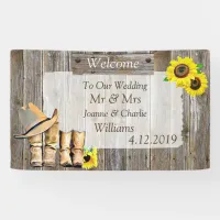 Cowboy Boots and Sunflower Wedding Banner