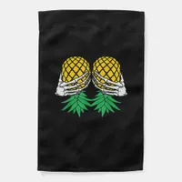 Halloween Upside Down Pineapple Swinger Skeleton Garden Flag