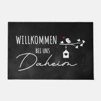 German Welcome Home Black Watercolor Doormat