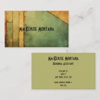 Geometric Design in Olive, Rust, Mustard Business Card