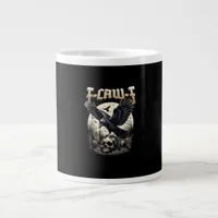 Gothic Skull F-Caw-F Crow Adult Humor Graphic  Giant Coffee Mug