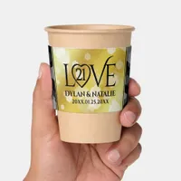 Elegant 21st Brass Wedding Anniversary Celebration Coffee Cup Sleeve