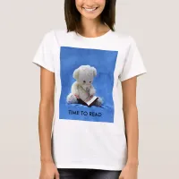 Teddy Bear Time to Read Blue Stuffed Animal, ZKOA T-Shirt