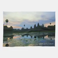 Angkor Wat, Cambodia Sunrise Reflection Kitchen Towel