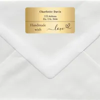 Handmade with love gold name return address label