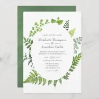 Watercolor Woodland Forest Greenery Wedding Invitation
