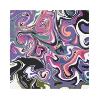 Blue, Black, Coral, White Swirls Marble Like Art 