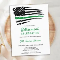 Budget Thin Green Line Military Retirement Invite