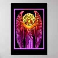 Stained Glass Angel Poster