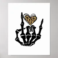Skeleton Heart Hands Clean Graphic Mood Poster