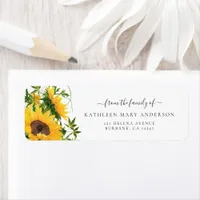 Sunflower Funeral Return Address Label