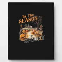 Tis The Season To Be Spooky Fall Halloween Retro C Plaque