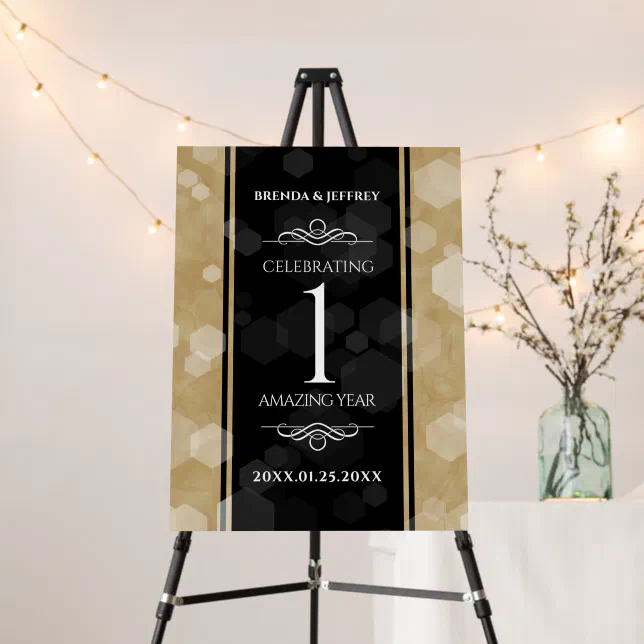 Elegant 1st Paper Wedding Anniversary Celebration Foam Board