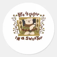 Is Sweater! Autumn It’s Fall Y’all Classic Round Sticker