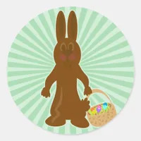 Funny Chocolate Bunny Classic Round Sticker