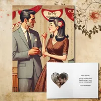 Cute Retro Couple Valentine's Day Personalized Card