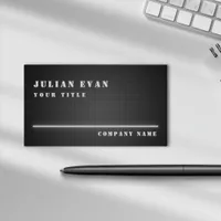 Modern Stylish Minimalist Black Metal  Business Card